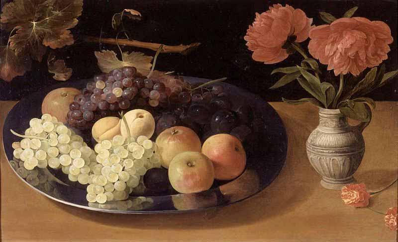Jacob van Es Still-Life of Grapes, Plums and Apples Germany oil painting art